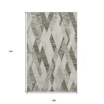 9' X 12' Gray Geometric Area Rug