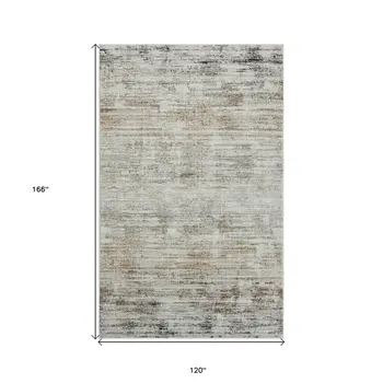 10' X 14' Gray Abstract Distressed Area Rug