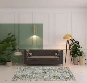 5' X 8' Gray Abstract Distressed Area Rug