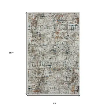 8' X 10' Gray Abstract Distressed Area Rug