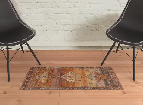 2' X 3' Brown Southwestern Area Rug