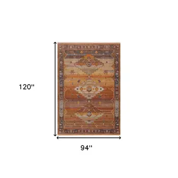 8' X 10' Brown Southwestern Area Rug