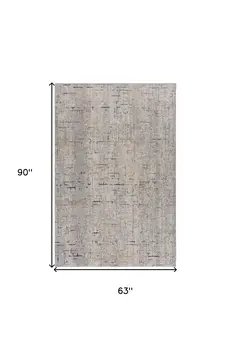 5' X 8' Cream Abstract Area Rug