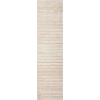8' Beige Abstract Distressed Runner Rug