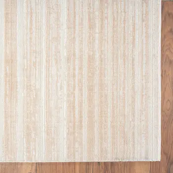 8' Beige Abstract Distressed Runner Rug