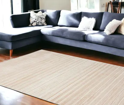 10' X 13' Beige Abstract Distressed Area Rug