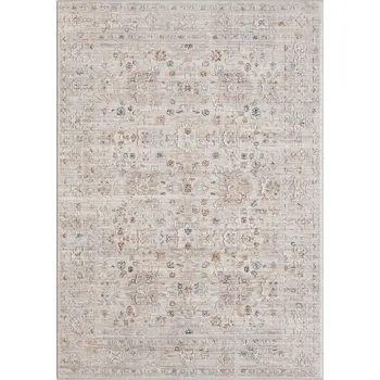 9' X 12' Beige Botanical Area Rug