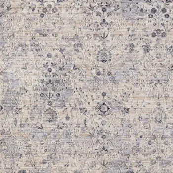 9' X 12' Gray Floral Area Rug