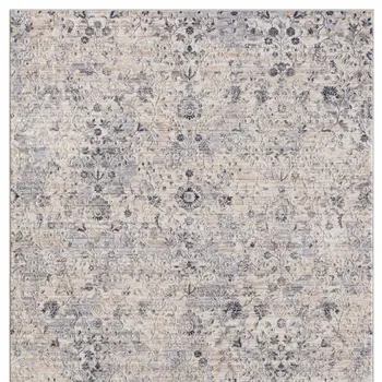 9' X 12' Gray Floral Area Rug