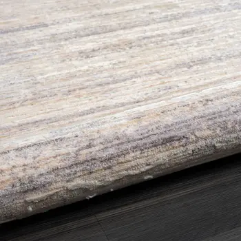 5' X 8' Beige And Gray Striped Area Rug