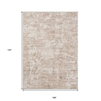 9' X 12' Beige Abstract Area Rug
