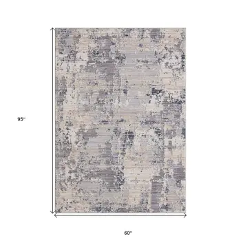 5' X 8' Gray Abstract Area Rug