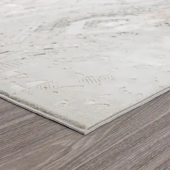 8' X 10' Cream Abstract Distressed Area Rug