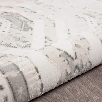 8' X 10' Cream Abstract Distressed Area Rug