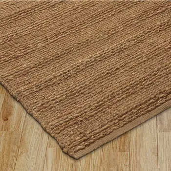 8' X 10' Beige Hand Woven Non Skid Area Rug