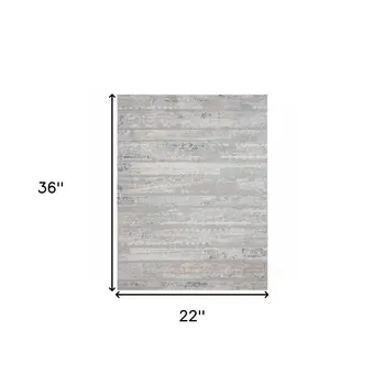 2' X 3' Blue Abstract Distressed Area Rug