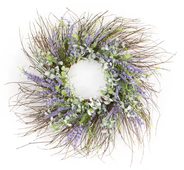31" Purple Spring Twig And Mixed Assortment Artificial Wreath