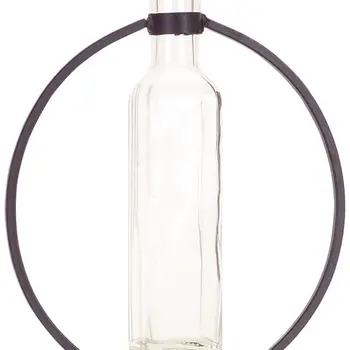 Set of Four Gray Round Metal Wall Vase