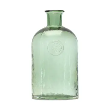9" Green Bud Glass Table Vase