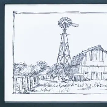 Set of Two Black And White Framed Art