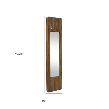 40" Brown Wood Framed Accent Mirror