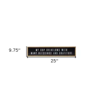 10" X 25" Natural Black And White Sentiment Plaque Wood Wall Decor