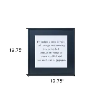 20" X 20" Black And White Bible Verse Solid Wood Square Wall Decor