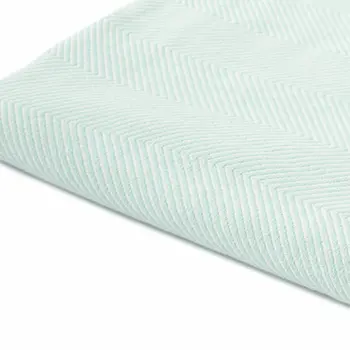 50" X 60" Teal Blue Woven Cotton Herringbone Throw Blanket with Fringe
