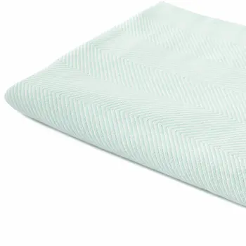 50" X 60" Teal Blue Woven Cotton Herringbone Throw Blanket with Fringe