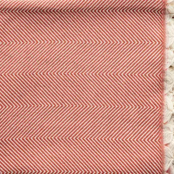 50" X 60" Orange Woven Cotton Herringbone Throw Blanket with Fringe