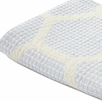 60" X 50" Purple Woven Cotton Geometric Throw Blanket with Fringe