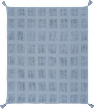 50" X 60" Blue Woven Cotton Throw Blanket with Tassels