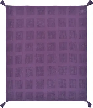 50" X 60" Purple Woven Cotton Throw Blanket with Tassels