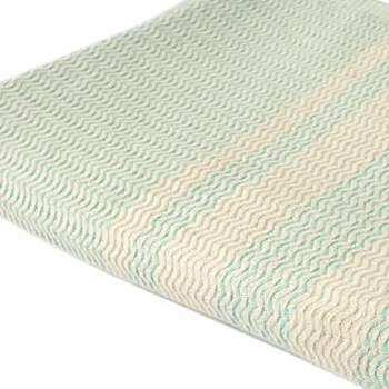50" X 60" Turquoise Woven Cotton Striped Throw Blanket with Fringe