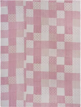 Pink Knitted Cotton Geometric Throw