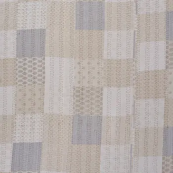 Cream Knitted Cotton Geometric Throw