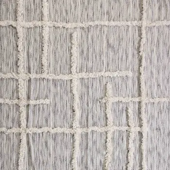 60" X 50" Gray Woven Cotton Striped Throw Blanket with Fringe