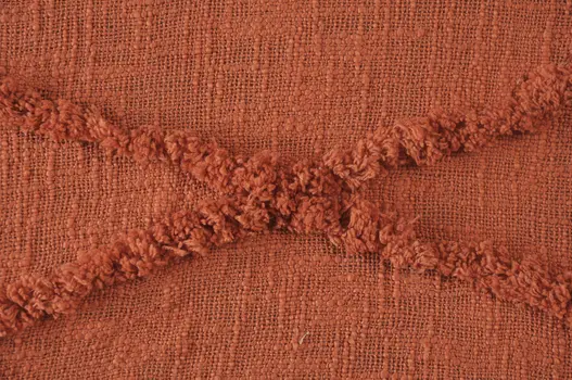 60" X 50" Orange Woven Cotton Throw Blanket with Fringe