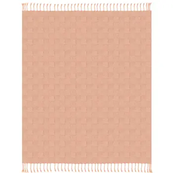 50" X 60" Orange Woven Cotton Throw Blanket with Fringe
