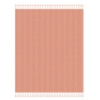50" X 60" Pink Woven Cotton Throw Blanket with Fringe