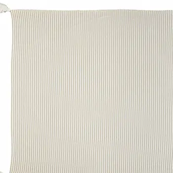 50" X 60" Gray and White Woven Cotton Striped Throw Blanket with Tassels