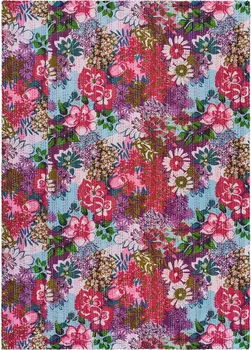 70" X 50" Purple Kantha Cotton Floral Throw Blanket with Embroidery