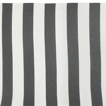 50" X 60" Gray and White Woven Cotton Striped Throw Blanket with Tassels