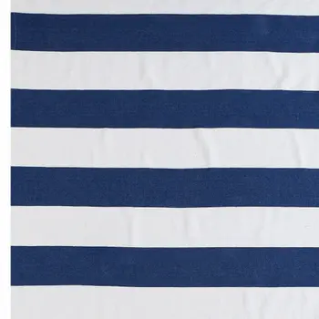50" X 60" Blue and White Cotton Woven Striped Throw Blanket with Tassels