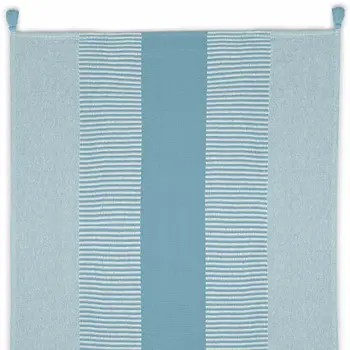 50" X 60" Blue Woven Cotton Striped Throw Blanket with Tassels