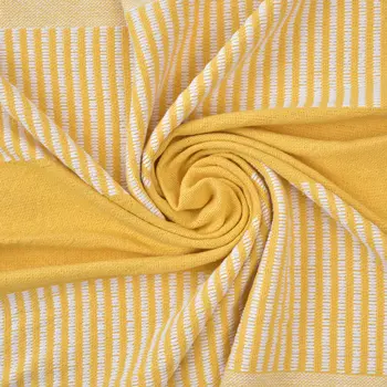 50" X 60" Yellow Woven Cotton Striped Throw Blanket with Tassels