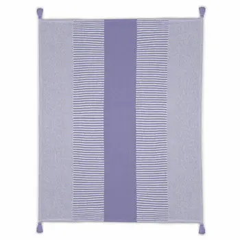 50" X 60" Purple Woven Cotton Striped Throw Blanket with Tassels