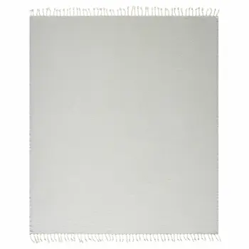 50" X 60" Gray Woven Cotton Geometric Throw Blanket with Fringe