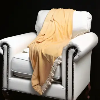 50" X 60" Yellow Woven Cotton Geometric Throw Blanket with Fringe