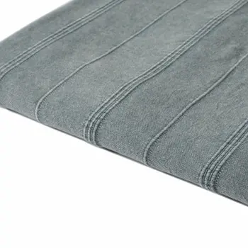 Gray Woven Cotton Striped Throw Blanket